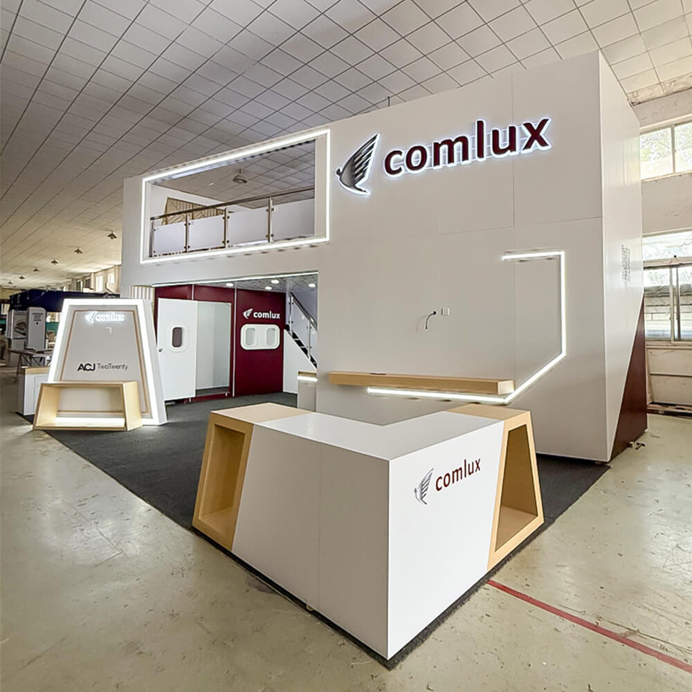 Custom Double Deck Trade Show Booth for High-End Exhibition Stand Design