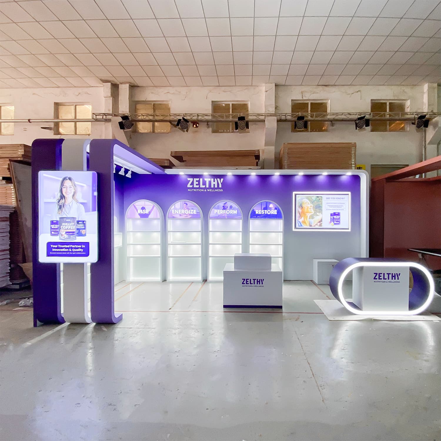 Custom Modular Booth for Health Food Exhibition Display