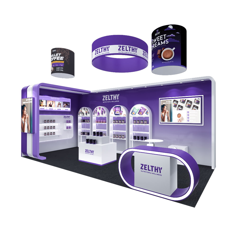 Custom Modular Booth for Health Food Exhibition Display