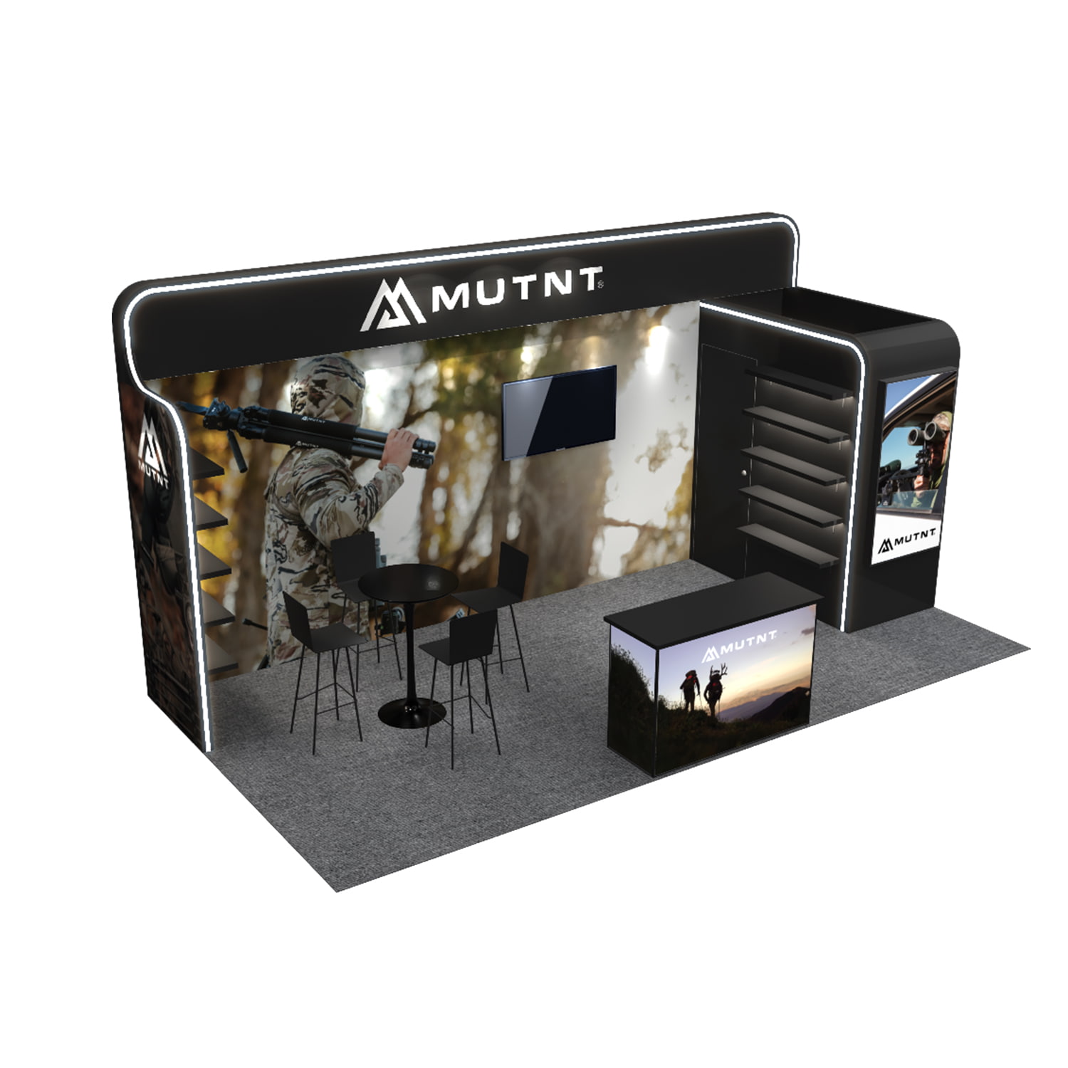 Modular Wooden Exhibition Booth for Outdoor Products Display 10x20ft (Customized & Changeable Layout)